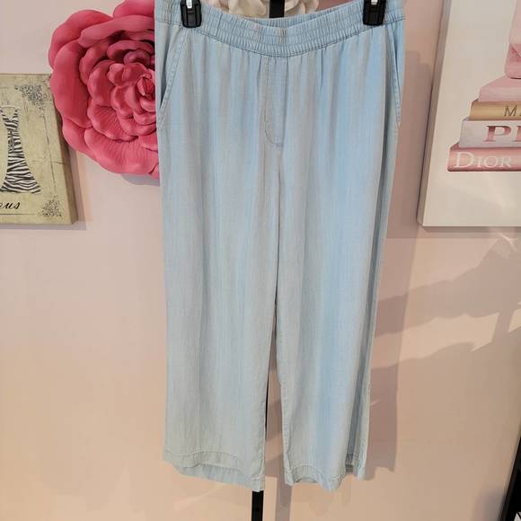 NEW RENUAR wide leg crop in chambray - Picture 1 of 2